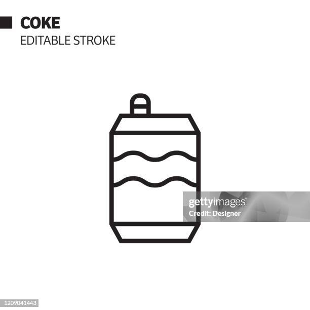 drink can line icon, outline vector symbol illustration. pixel perfect, editable stroke. - drink can stock illustrations