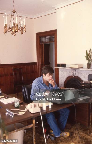 Stephen King at his home in Bangor, ME, in October 1980