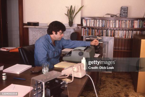 Stephen King at his home in Bangor, ME, in October 1980