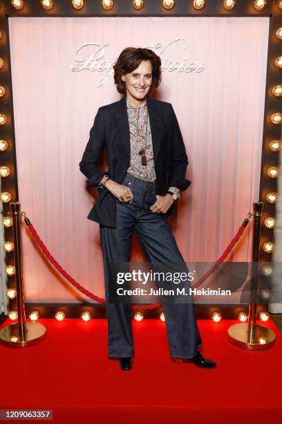 Ines de la Fressange attends Sensorama Vivier - the Roger Vivier press day at Fondation Cino et Simone del Duca during Paris Fashion Week Womenswear...