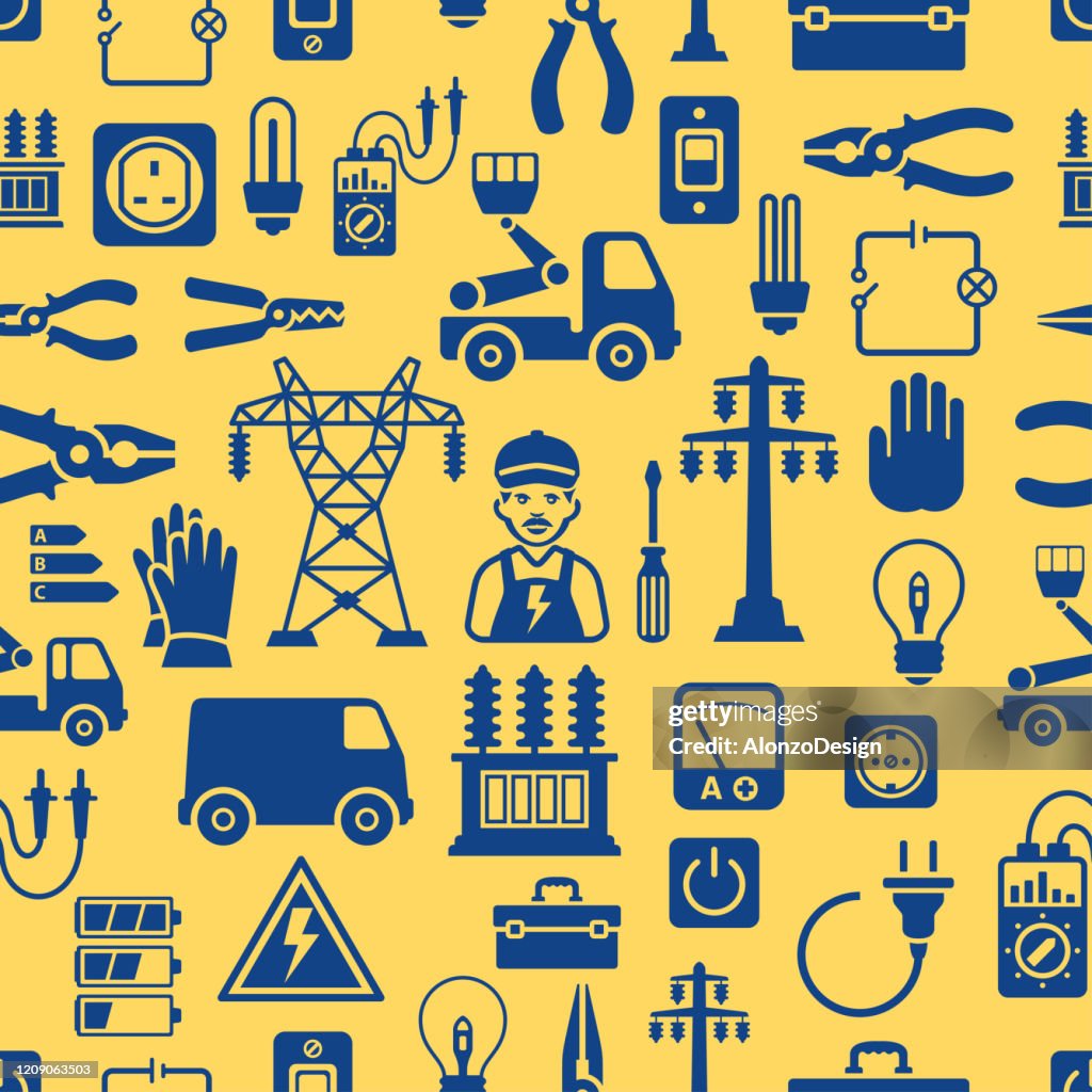 Electricity Seamless Pattern High-Res Vector Graphic - Getty Images