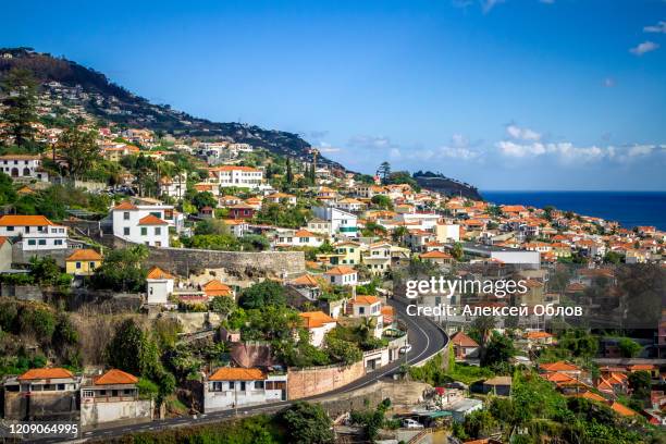 panoramic view of funchal on madeira island. portugal - funchal stock pictures, royalty-free photos & images