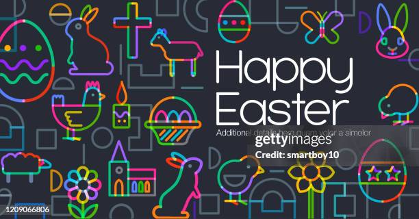 easter greeting icons - easter lamb stock illustrations
