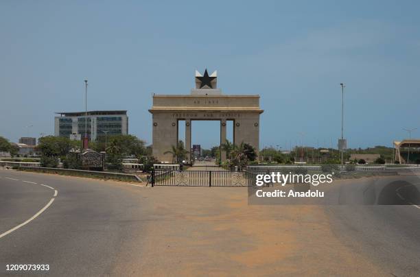 View of deserted streets as part of coronavirus measures on April 2020 in Accra, Ghana.