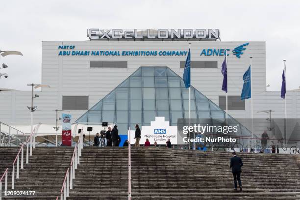 View of the the newly opened NHS Nightingale hospital at the ExCeL conference centre on 03 April 2020 in London, England. The London field hospital...