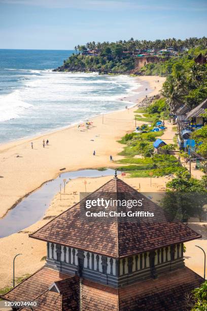 varkala, kerala, southern india - kerala beach stockfoto's en -beelden