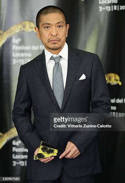 Director Hotoshi Matsumoto attends 'Saya Zamurai' photocall during the 64th Festival del Film di Locarno on August 12, 2011 in Locarno, Switzerland.