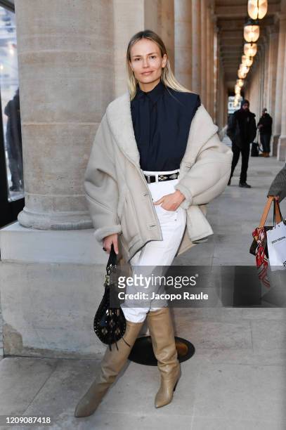 Natasha Poly attends the Isabel Marant show as part of the Paris Fashion Week Womenswear Fall/Winter 2020/2021 on February 27, 2020 in Paris, France.
