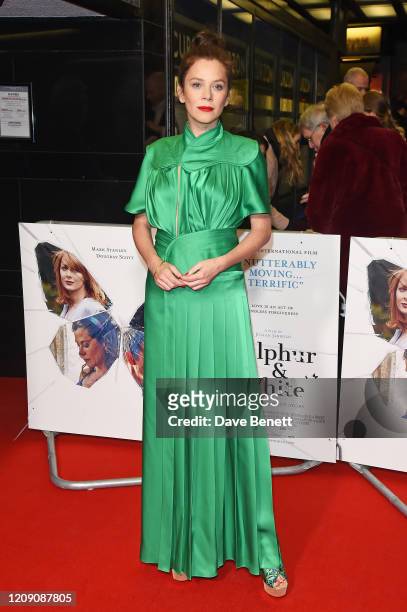 Anna Friel attends the World Premiere of "Sulphur And White" at The Curzon Mayfair on February 27, 2020 in London, England.