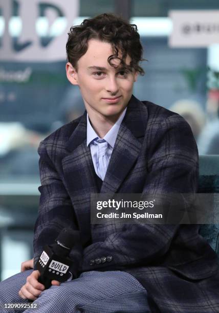 Actor Wyatt Oleff attends the Build Series to discuss "I Am Not Okay with This" at Build Studio on February 27, 2020 in New York City.