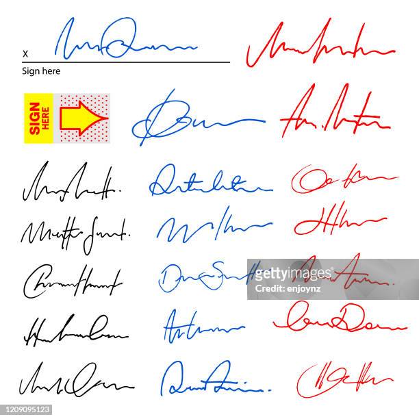 anonyme signaturen - autographs stock-grafiken, -clipart, -cartoons und -symbole