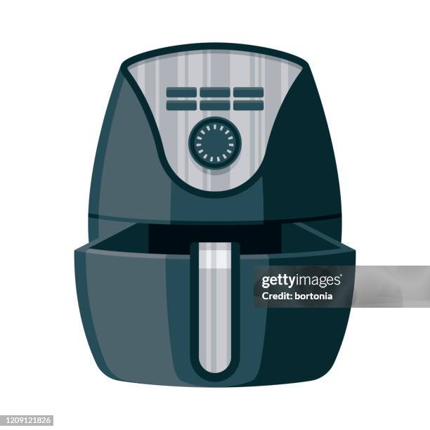 air fryer flat design appliance icon - air fryer stock illustrations
