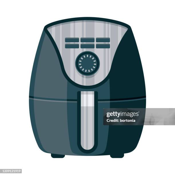 air fryer flat design appliance icon - air fryer stock illustrations