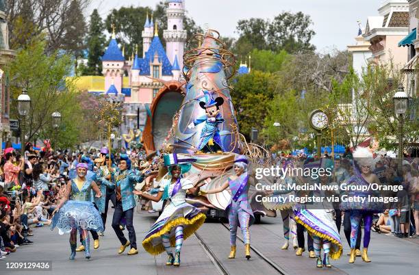 The new Magic Happens Parade on Main Street U.S.A. Inside Disneyland in Anaheim, CA, on Thursday, Feb 27, 2020.