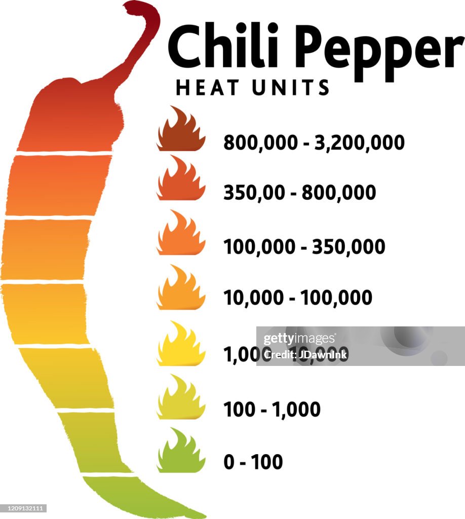 Heat Scale Line Chili Pepper Heat Unit Scale Or Measurement Infographic Design Template ...