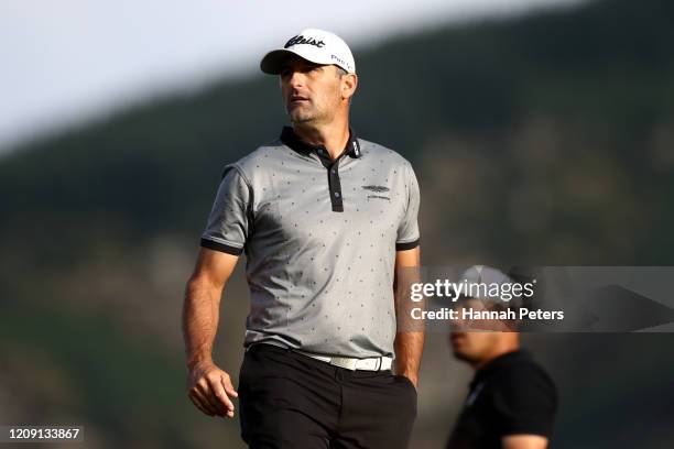 Michael Hendry of New Zealand looks on during day two of the 2020 New Zealand Golf Open at The Hills on February 28, 2020 in Queenstown, New Zealand.