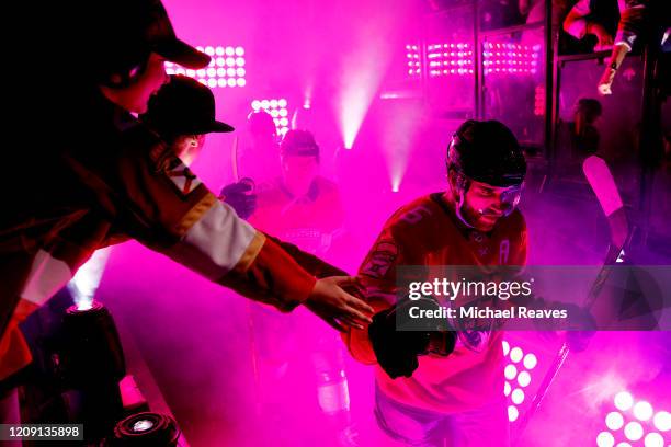 Aaron Ekblad of the Florida Panthers takes the ice against the Toronto Maple Leafs at BB&T Center on February 27, 2020 in Sunrise, Florida.