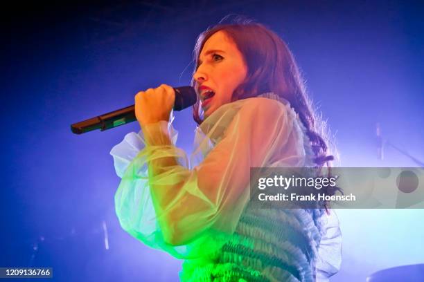 German singer Alice Merton performs live on stage during a concert at the Kesselhaus on February 27, 2020 in Berlin, Germany.
