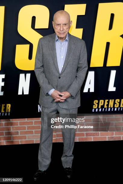 Alan Arkin attends the Premiere of Netflix's "Spenser Confidential" at Regency Village Theatre on February 27, 2020 in Westwood, California.