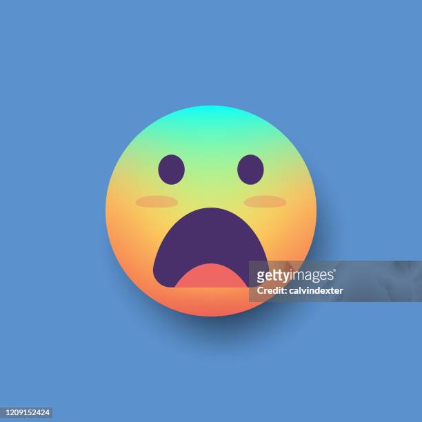 emoticon design element color background shadow effect - fear stock illustrations
