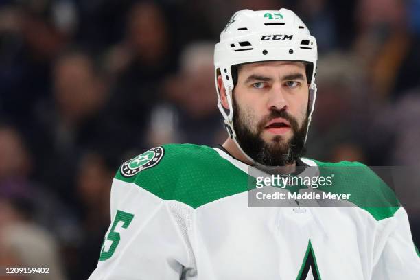 Roman Polak of the Dallas Stars looks on during the first period of the game Boston Bruins at TD Garden on February 27, 2020 in Boston, Massachusetts.