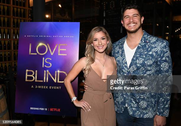 Amber Pike and Matt Barnett attend "Love Is Blind" Atlanta screening & reception at City Winery on February 27, 2020 in Atlanta, Georgia.