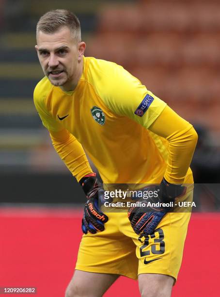 Plamen Iliev of PFC Ludogorets looks on during the UEFA Europa League round of 32 second leg match between FC Internazionale and PFC Ludogorets...