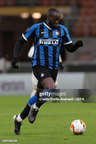 Romelu Lukaku of FC Internazionale in action during the UEFA Europa League round of 32 second leg match between FC Internazionale and PFC Ludogorets...