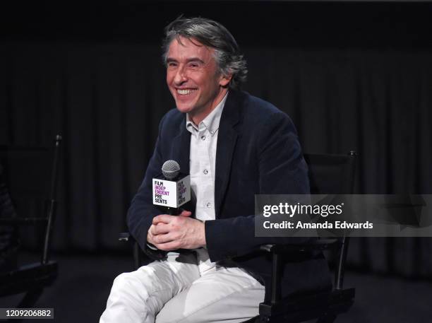 Actor Steve Coogan attends the Film Independent Screening Series of "Greed" at the ArcLight Hollywood on February 27, 2020 in Hollywood, California.