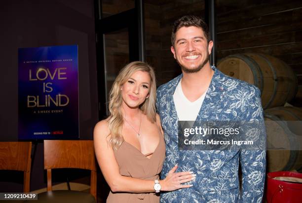 Amber Pike and Matt Barnett attends Netflix's Love is Blind VIP viewing party at City Winery on February 27, 2020 in Atlanta, Georgia.