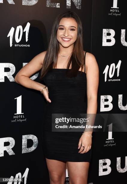 Actress Teilor Grubbs arrives at the premiere of "Burden" at the Silver Screen Theater at the Pacific Design Center on February 27, 2020 in West...