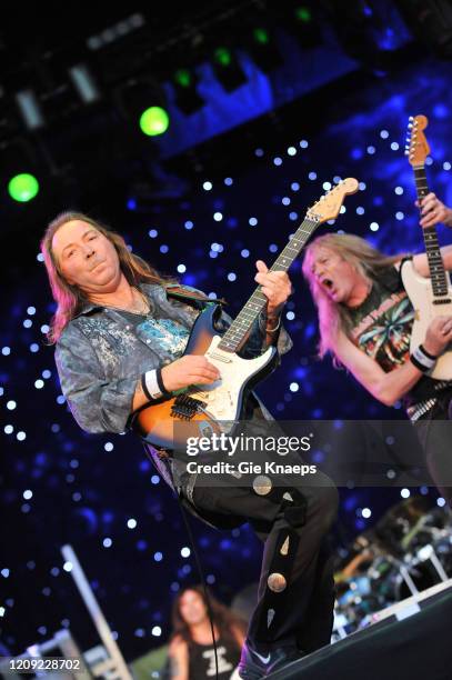 Iron Maiden, Dave Murray, Janick Gers, Pukkelpop Festival, Hasselt, Belgium, 19 August 2010.