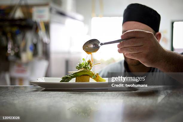 kitchen in action - cooked asparagus stock pictures, royalty-free photos & images