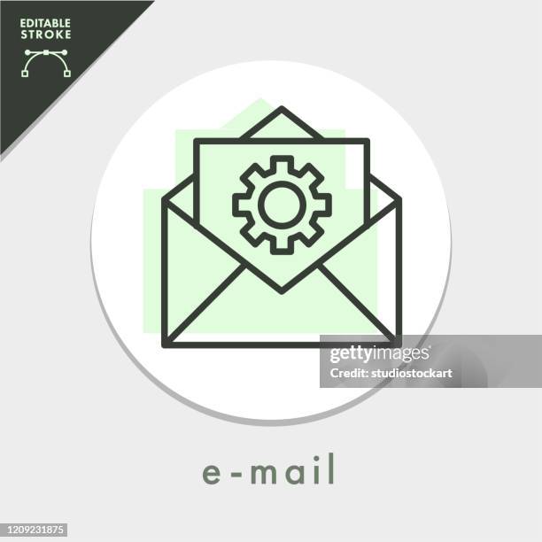 mail icon with editable stroke and pixel perfect - response team stock illustrations