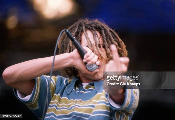 Rage Against The Machine, Zack De La Rocha, Pinkpop Festival, Landgraaf, Holland, 31 May 1993.