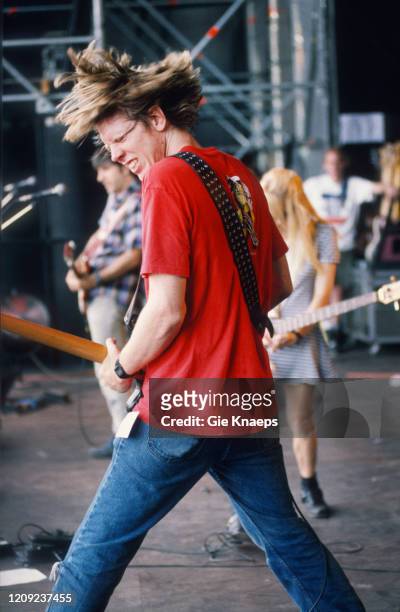 Sonic Youth, Kim Gordon, Thurston Moore, Lee Ranaldo, Pukkelpop Festival, Hasselt, Belgium, 25 August 1991.