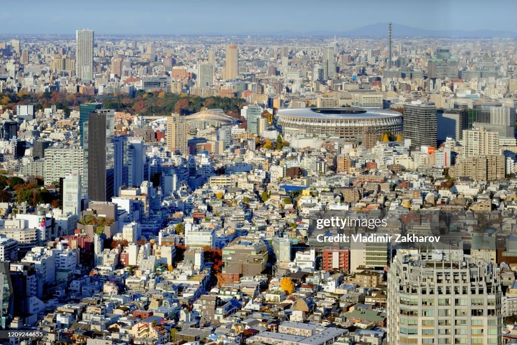 Aerial view of Tokyo Omotesando District