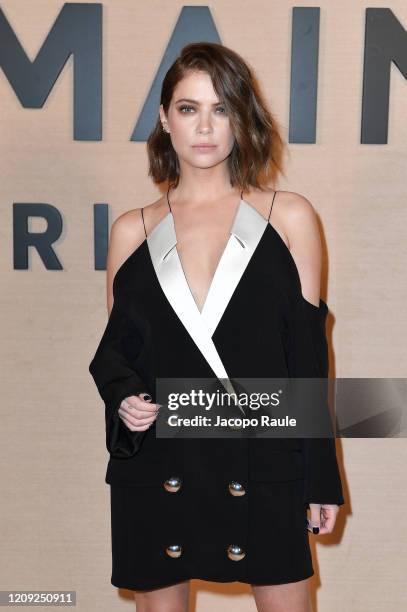 Ashley Benson attends the Balmain show as part of the Paris Fashion Week Womenswear Fall/Winter 2020/2021 on February 28, 2020 in Paris, France.