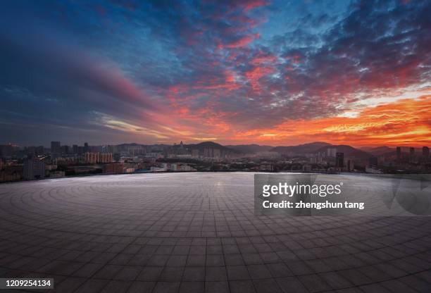 sunset view of beijing cityscape - majestic stock pictures, royalty-free photos & images