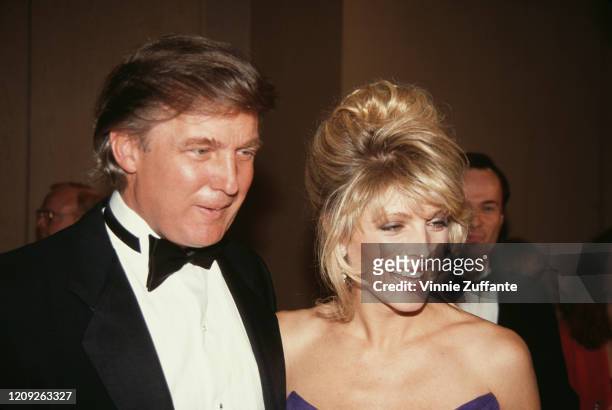 American businessman Donald Trump and American actress Marla Maples attend the 1992 Soap Opera Digest Awards, held at the Beverly Hilton Hotel in...