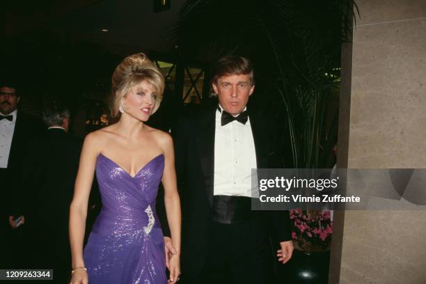 American businessman Donald Trump and American actress Marla Maples attend the 1992 Soap Opera Digest Awards, held at the Beverly Hilton Hotel in...