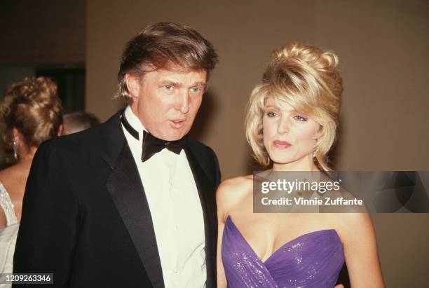 American businessman Donald Trump and American actress Marla Maples attend the 1992 Soap Opera Digest Awards, held at the Beverly Hilton Hotel in...