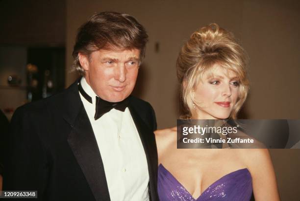 American businessman Donald Trump and American actress Marla Maples attend the 1992 Soap Opera Digest Awards, held at the Beverly Hilton Hotel in...