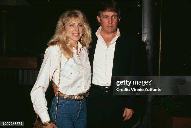 American businessman Donald Trump and American actress Marla Maples attend an event on circa 1992 in New York City, New York, circa 1992.