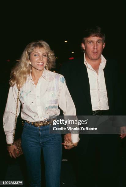 American businessman Donald Trump and American actress Marla Maples attend an event on circa 1992 in New York City, New York, circa 1992.