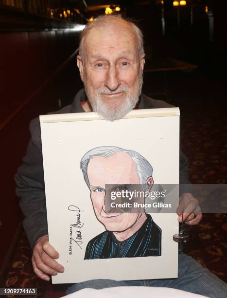 James Cromwell poses as Sardis honors James Cromwell with his caricature for his performance in broadway's "Grand Horizons" at Sardi's on February...