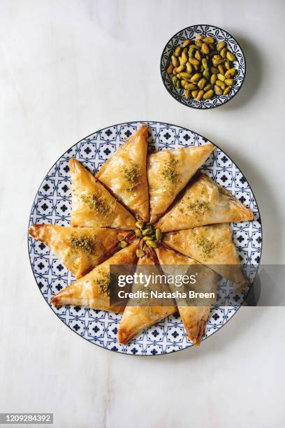 turkish dessert baklava - baklava stock pictures, royalty-free photos & images