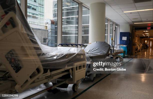 Beds at Massachusetts General Hospital in Boston on Apr. 2, 2020. Here at the states largest hospital, staff are coping with unprecedented realities...