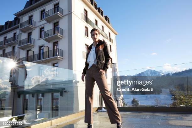 Actor Kriti Sanon is photographed for Harpers Bazaar magazine on December 12, 2019 in Burgenstock spa, Switzerland.