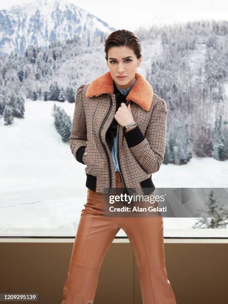 Actor Kriti Sanon is photographed for Harpers Bazaar magazine on December 12, 2019 in Burgenstock spa, Switzerland.